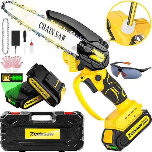 Cordless mini chainsaw w - 6",