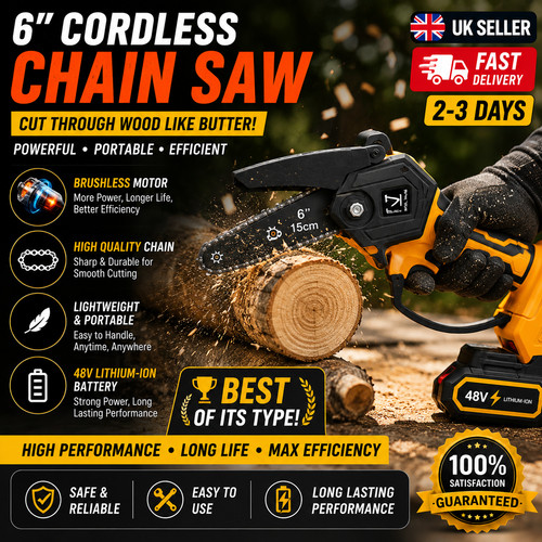 48v mini chainsaw cordless - 6",